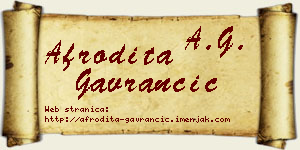 Afrodita Gavrančić vizit kartica